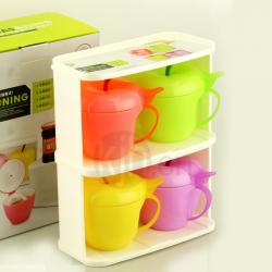 四格小蘋果調味盒（抽屜